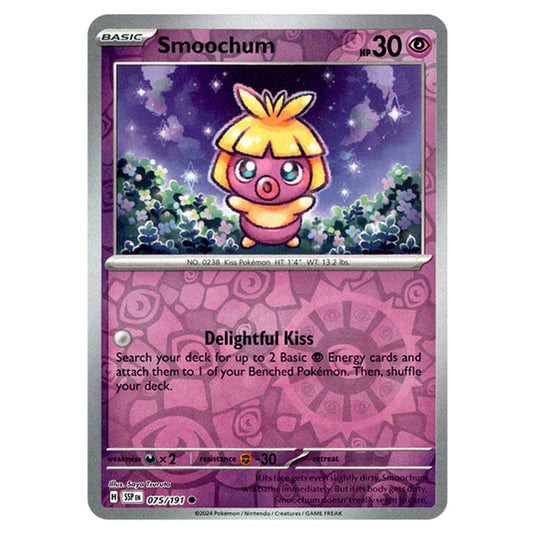 Pokemon - Scarlet & Violet - Surging Sparks - Smoochum - 075/191 - (Reverse Holo)