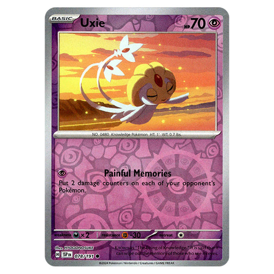 Pokemon - Scarlet & Violet - Surging Sparks - Uxie - 078/191 - (Reverse Holo)