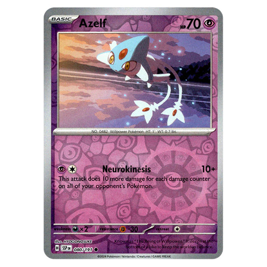 Pokemon - Scarlet & Violet - Surging Sparks - Azelf - 080/191 - (Reverse Holo) Pokemon - Scarlet & Violet - Surging Sparks - Azelf - 080/191 - (Reverse Holo)