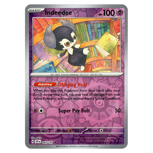 Pokemon - Scarlet & Violet - Surging Sparks - Indeedee - 093/191 - (Reverse Holo)