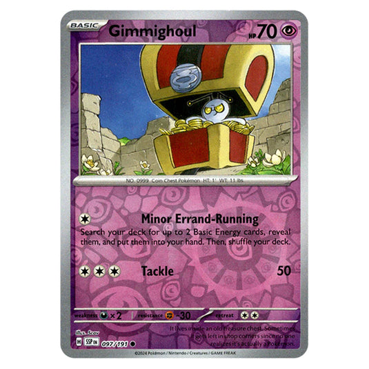 Pokemon - Scarlet & Violet - Surging Sparks - Gimmighoul - 097/191 - (Reverse Holo)