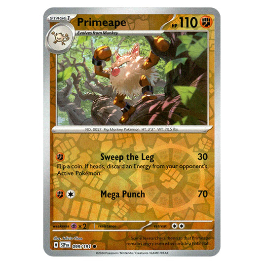 Pokemon - Scarlet & Violet - Surging Sparks - Primeape - 099/191 - (Reverse Holo)