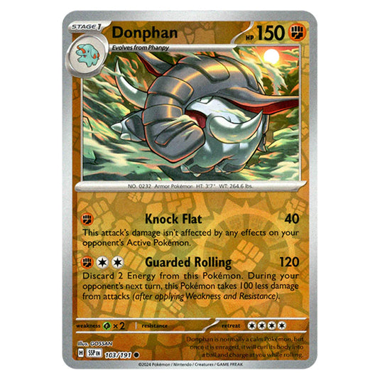 Pokemon - Scarlet & Violet - Surging Sparks - Donphan - 103/191 - (Reverse Holo)