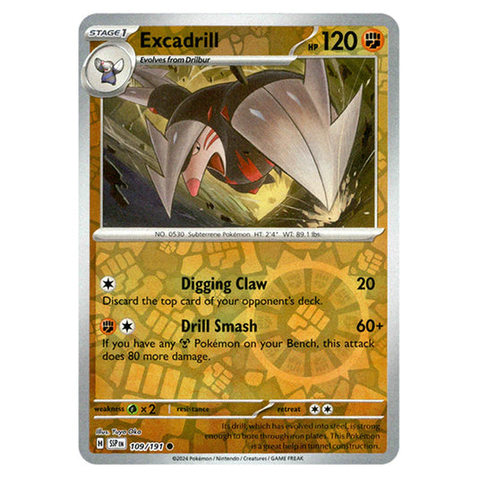 Pokemon - Scarlet & Violet - Surging Sparks - Excadrill - 109/191 - (Reverse Holo)