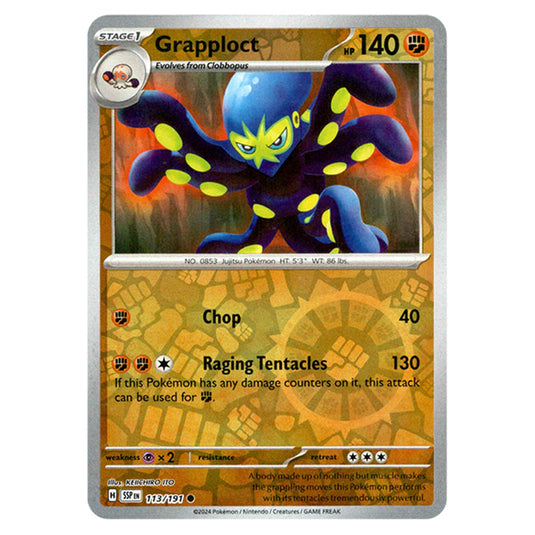 Pokemon - Scarlet & Violet - Surging Sparks - Grapploct - 113/191 - (Reverse Holo)