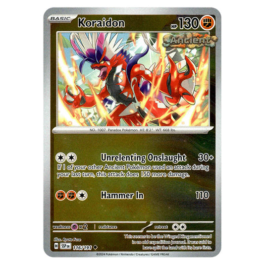 Pokemon - Scarlet & Violet - Surging Sparks - Koraidon - 116/191 - (Reverse Holo)