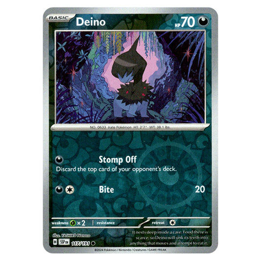 Pokemon - Scarlet & Violet - Surging Sparks - Deino - 117/191 - (Reverse Holo)