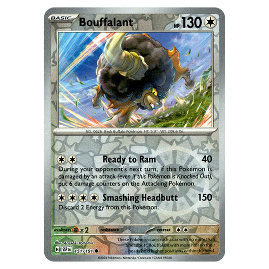 Pokemon - Scarlet & Violet - Surging Sparks - Bouffalant - 151/191 - (Reverse Holo)