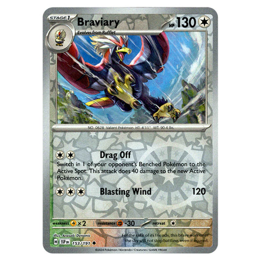 Pokemon - Scarlet & Violet - Surging Sparks - Braviary - 153/191 - (Reverse Holo)