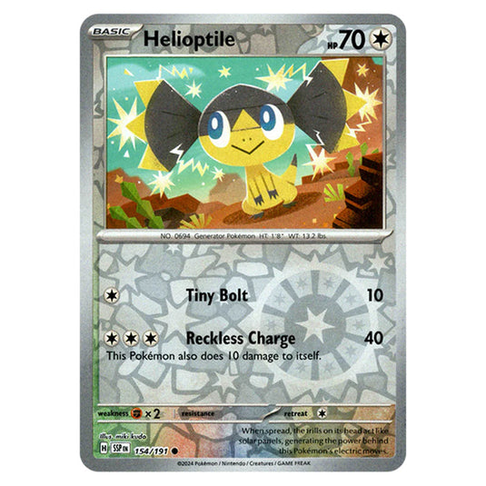 Pokemon - Scarlet & Violet - Surging Sparks - Helioptile - 154/191 - (Reverse Holo)