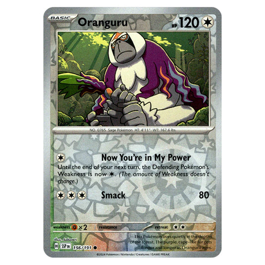 Pokemon - Scarlet & Violet - Surging Sparks - Oranguru - 156/191 - (Reverse Holo)