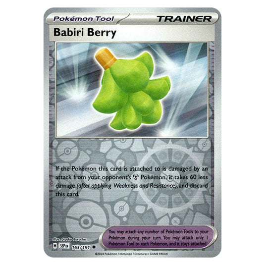 Pokemon - Scarlet & Violet - Surging Sparks - Babiri Berry - 163/191 - (Reverse Holo)