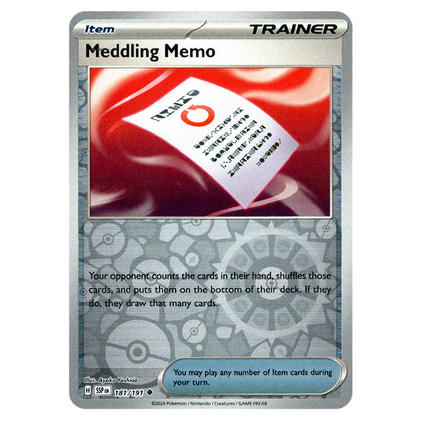 Pokemon - Scarlet & Violet - Surging Sparks - Meddling Memo