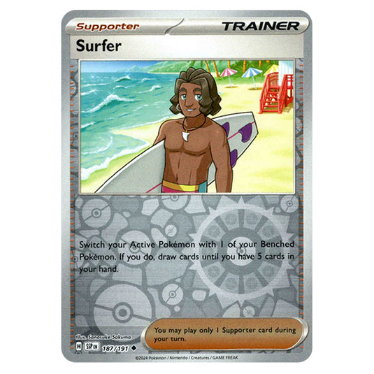 Pokemon - Scarlet & Violet - Surging Sparks - Surfer - 187/191 - (Reverse Holo)