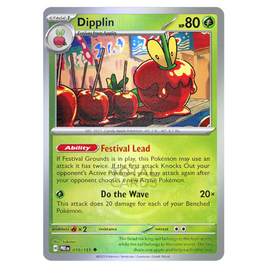 Dipplin 010 Reverse Holo Poke Ball card from the Pokemon set Prismatic Evolutions