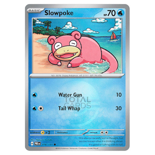 Slowpoke 018 Reverse Holo Poke Ball card from the Pokemon set Prismatic Evolutions