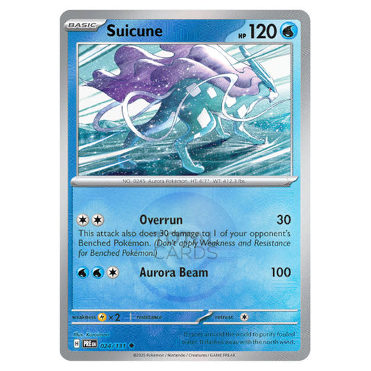 Suicune 024 Reverse Holo Poke Ball card from the Pokemon set Prismatic Evolutions
