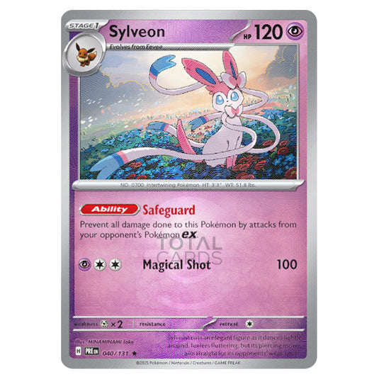 Sylveon 040 Reverse Holo Poke Ball card from the Pokemon set Prismatic Evolutions