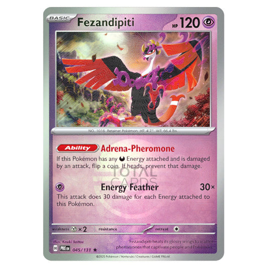 Fezandipiti 045 Reverse Holo Poke Ball card from the Pokemon set Prismatic Evolutions