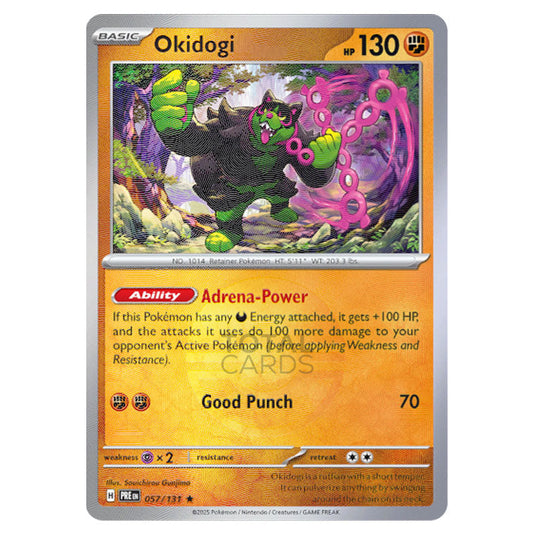 Okidogi 057 Reverse Holo Poke Ball card from the Pokemon set Prismatic Evolutions