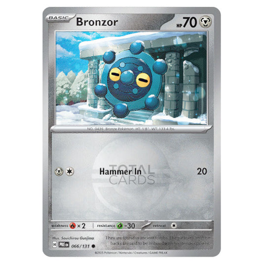 Bronzor 066 Reverse Holo Poke Ball card from the Pokemon set Prismatic Evolutions