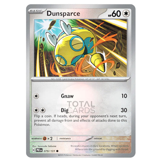Dunsparce 079 Reverse Holo Poke Ball card from the Pokemon set Prismatic Evolutions