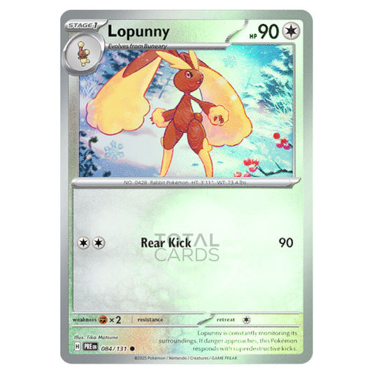 Lopunny 084 Reverse Holo Poke Ball card from the Pokemon set Prismatic Evolutions