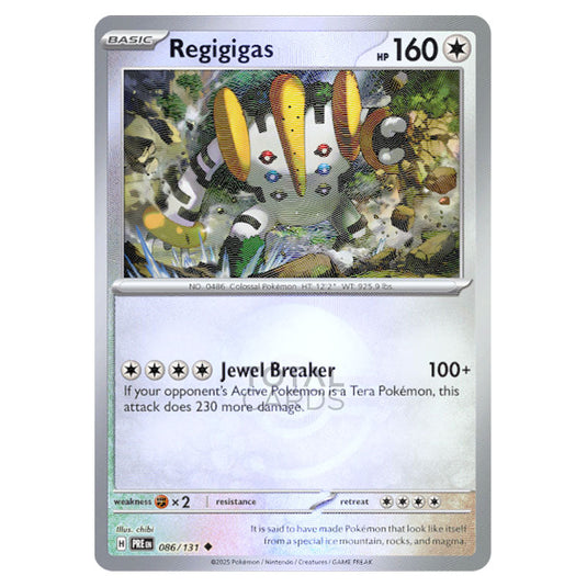 Regigigas 086 Reverse Holo Poke Ball card from the Pokemon set Prismatic Evolutions