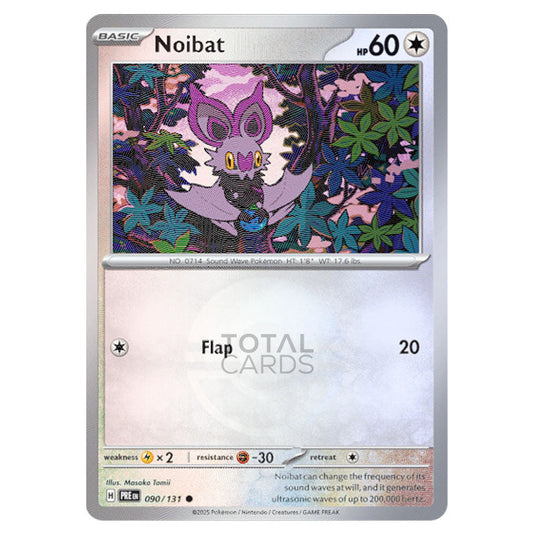 Noibat 090 Reverse Holo Poke Ball card from the Pokemon set Prismatic Evolutions
