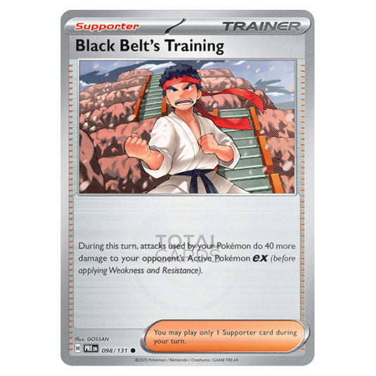 Black Belt's Training 098 Reverse Holo Poke Ball card from the Pokemon set Prismatic Evolutions
