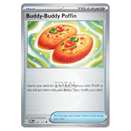 Buddy-Buddy Poffin 101 Reverse Holo Poke Ball card from the Pokemon set Prismatic Evolutions