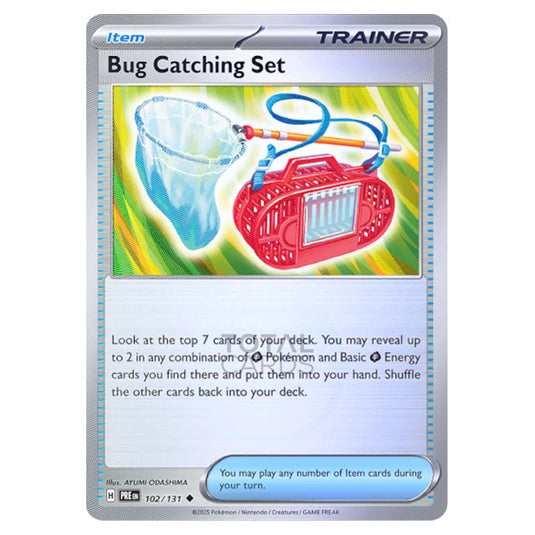 Bug Catching Set 102 Reverse Holo Poke Ball card from the Pokemon set Prismatic Evolutions