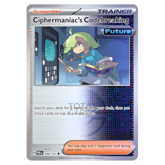 Ciphermaniac's Codebreaking 104 Reverse Holo Poke Ball card from the Pokemon set Prismatic Evolutions