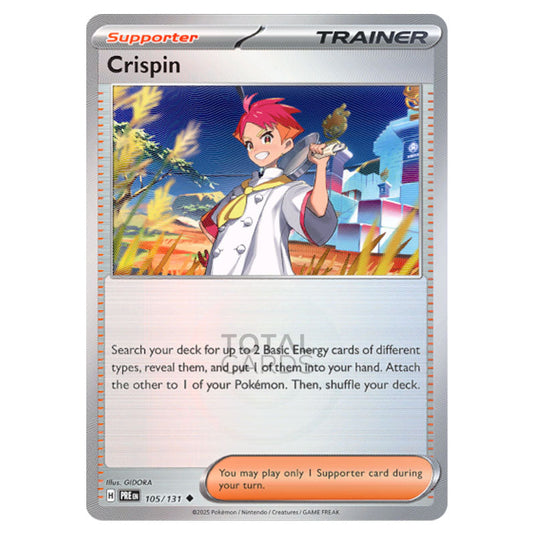 Crispin 105 Reverse Holo Poke Ball card from the Pokemon set Prismatic Evolutions