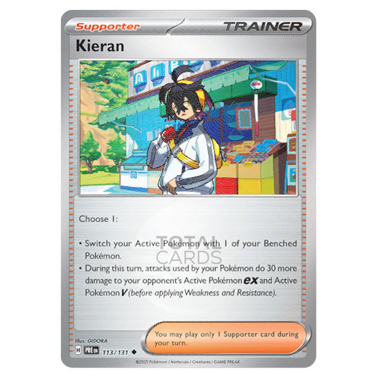Kieran 113 Reverse Holo Poke Ball card from the Pokemon set Prismatic Evolutions