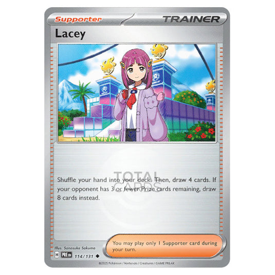 Lacey 114 Reverse Holo Poke Ball card from the Pokemon set Prismatic Evolutions
