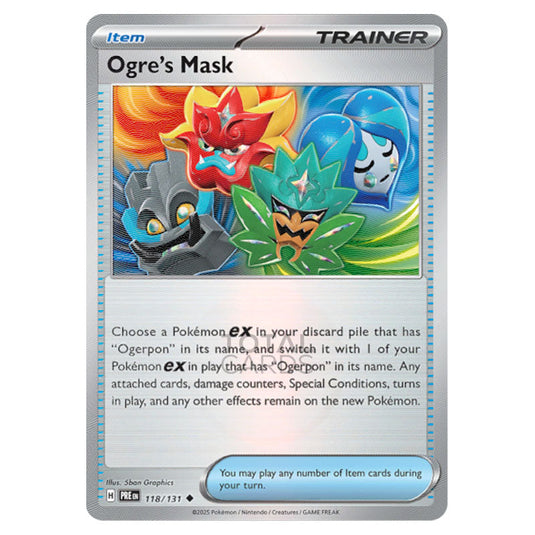 Ogre's Mask 118 Reverse Holo Poke Ball card from the Pokemon set Prismatic Evolutions