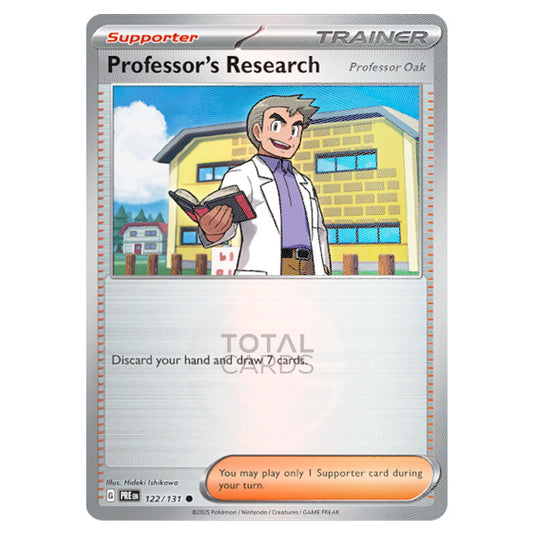 Professor's Research [Professor Oak] 122 Reverse Holo Poke Ball card from the Pokemon set Prismatic Evolutions