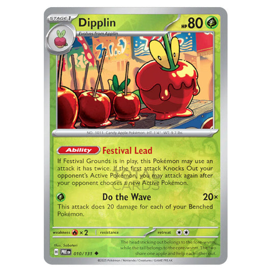 Dipplin 010 Reverse Holo card from the Pokemon set Prismatic Evolutions