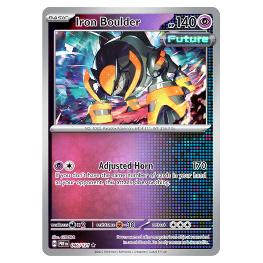 Iron Boulder 046 Reverse Holo card from the Pokemon set Prismatic Evolutions