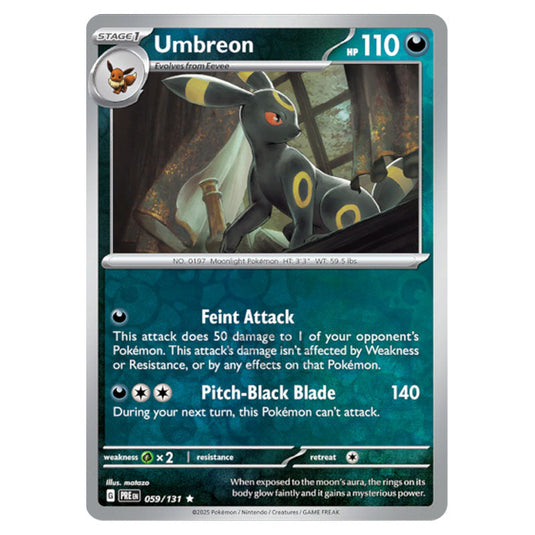 Umbreon 059 Reverse Holo card from the Pokemon set Prismatic Evolutions