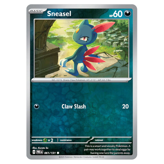 Sneasel 061 Reverse Holo card from the Pokemon set Prismatic Evolutions