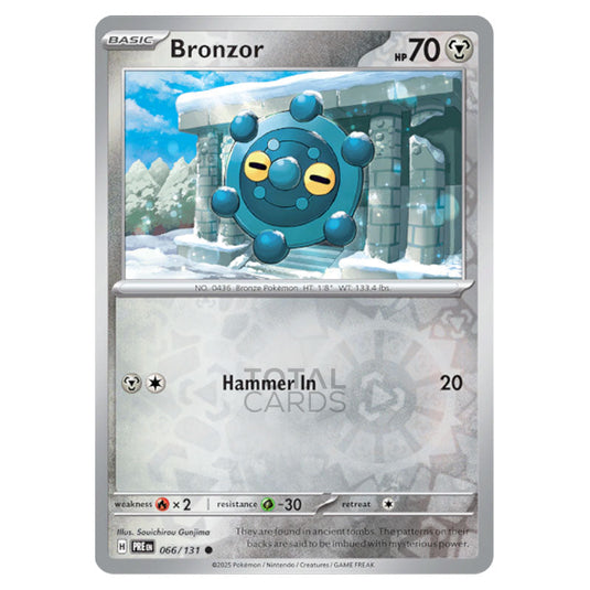 Bronzor 066 Reverse Holo card from the Pokemon set Prismatic Evolutions