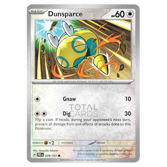 Dunsparce 079 Reverse Holo card from the Pokemon set Prismatic Evolutions
