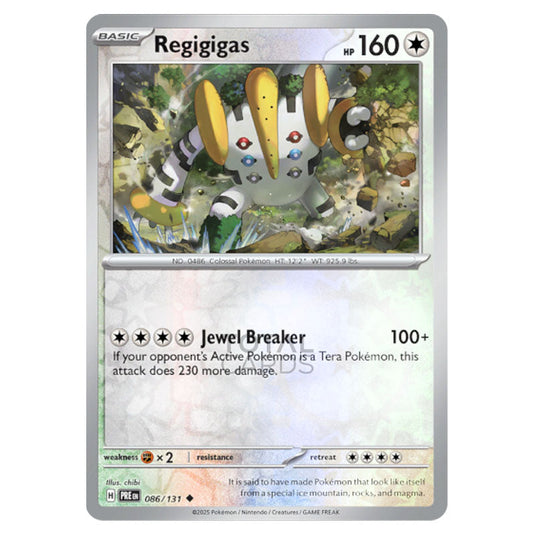Regigigas 086 Reverse Holo card from the Pokemon set Prismatic Evolutions
