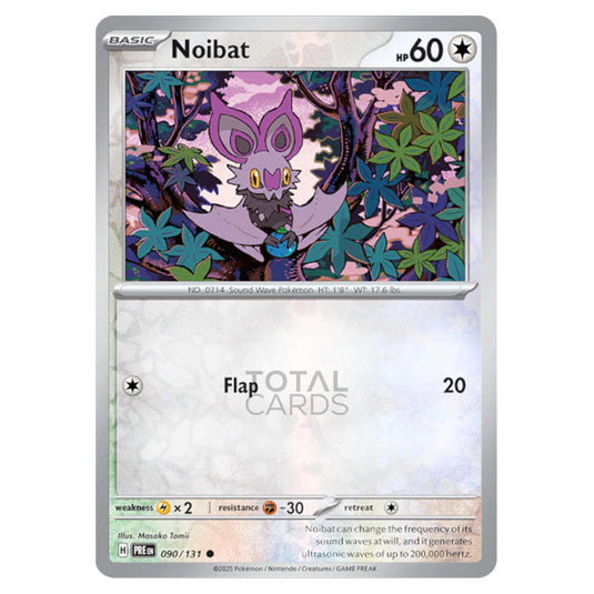 Noibat 090 Reverse Holo card from the Pokemon set Prismatic Evolutions