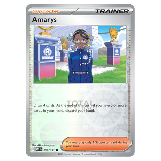 Amarys 093 Reverse Holo card from the Pokemon set Prismatic Evolutions