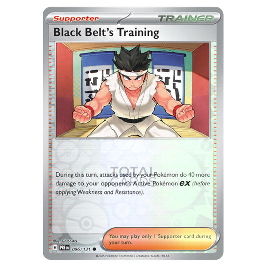Black Belt's Training 096 Reverse Holo card from the Pokemon set Prismatic Evolutions
