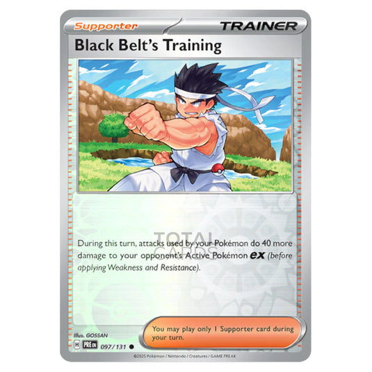 Black Belt's Training 097 Reverse Holo card from the Pokemon set Prismatic Evolutions