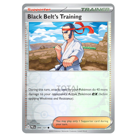 Black Belt's Training 099 Reverse Holo card from the Pokemon set Prismatic Evolutions